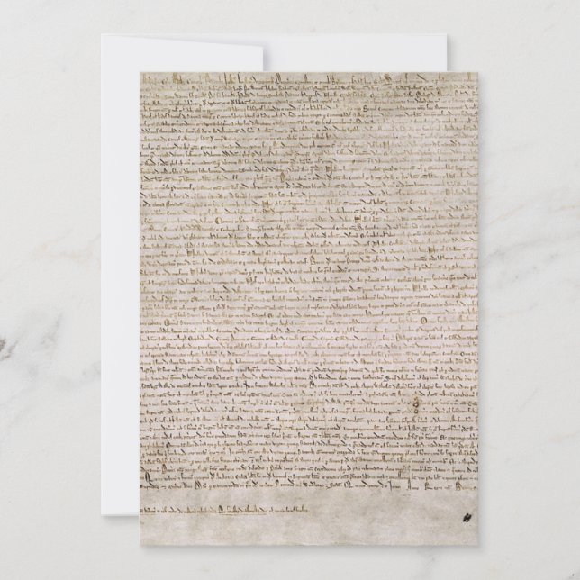 Invitación Ejemplificación De La Carta Magna De 1215 EM De Al (Anverso)