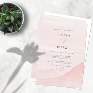 Invitación Ejemplo Boda de acuarela de montaña rural