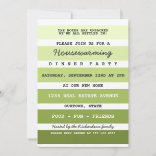 Invitación Ejemplo de pintura verde Fiesta de calentamiento d