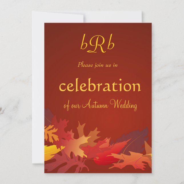 Invitación Ejemplo de Planificador de Bodas de Otoño (Anverso)