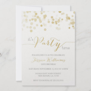 Invitación Ejemplo metálico Purpurina dorado