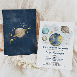 Invitación Ejército de galaxia de Baby Shower Moon Stars