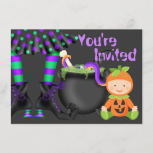 Invitación El 1r cumpleaños de Halloween del bebé lindo de la