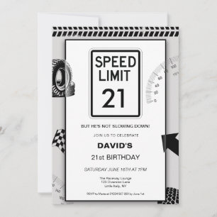 Invitación El 21 cumpleaños de Speed Limit Man