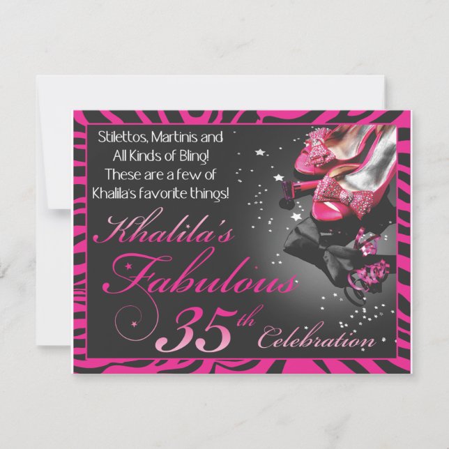 Invitación El 35to fabuloso de Khalila (Anverso)