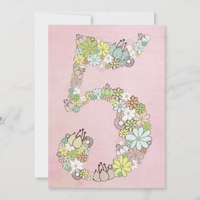 Invitación El 5to personalizado de la fiesta de cumpleaños de (Anverso)