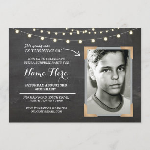 Invitación El 60.o para mujer para hombre de la tiza de la
