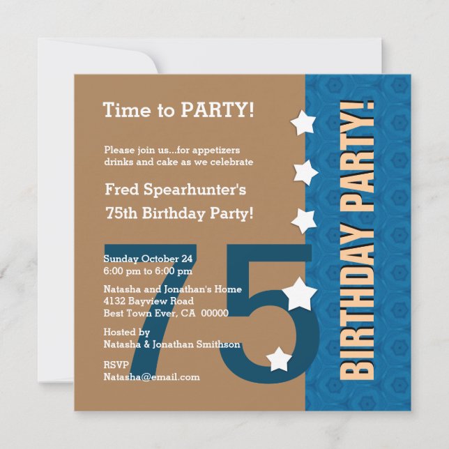 Invitación El 75º cumpleaños es gracioso NO por la colina Z75 (Anverso)