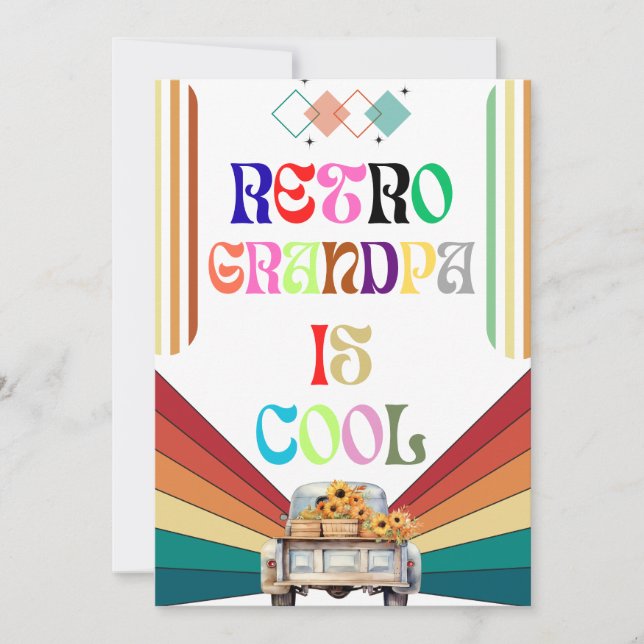 Invitación El abuelo retro es Guay (Anverso)