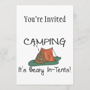 Invitación El acampar es Beary en tiendas