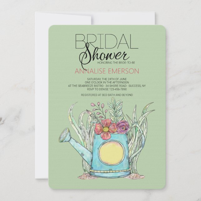 Invitación El agua de primavera puede dar una ducha nupcial (Anverso)