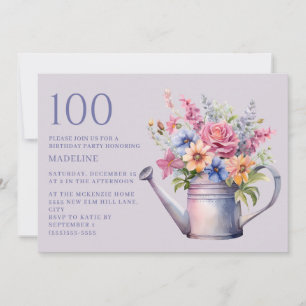 Invitación El agua morada con flores puede cumplir 100 años