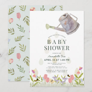 Invitación El agua puede florecer en el Baby Shower virtual d