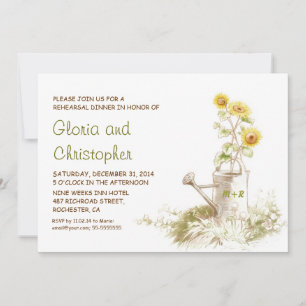 Invitación El agua puede girasoles para el ensayo de cenas in