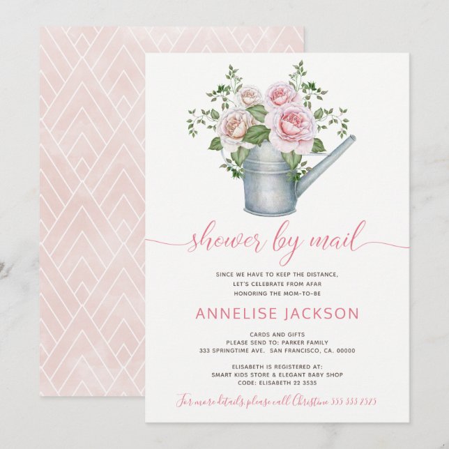 Invitación El agua puede saltar rosas rosas rosas rosas rosas (Anverso / Reverso)