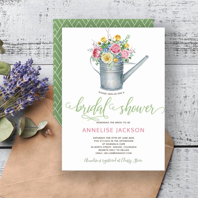 Invitación El agua puede saltar una ducha de novia floral ros (Subido por el creador)