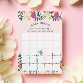 Invitación El agua rosada puede florecer el juego de bingo Ba