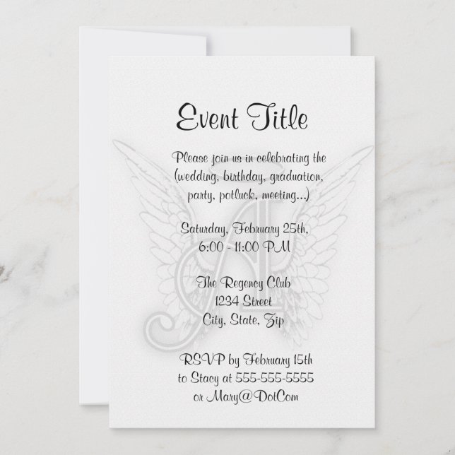 Invitación El alfabeto del ángel este último inicial se va (Anverso)