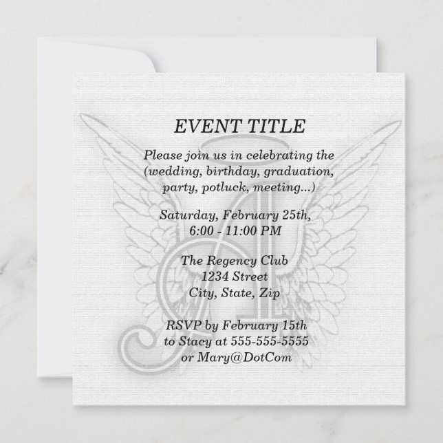 Invitación El alfabeto del ángel este último inicial se va (Anverso)