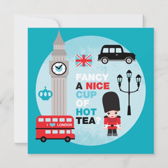 Invitación El almuerzo de la merienda-cena de Londres invita (Anverso)