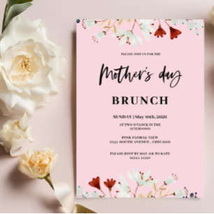Invitación El almuerzo del día de la madre de las flores pequ