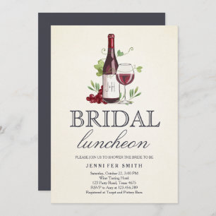 Invitación El alumerzo nupcial de la degustación de vinos