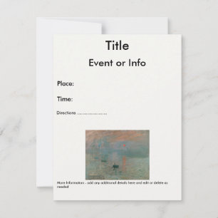 Invitación El amanecer de la impresión de Claude Monet (levan