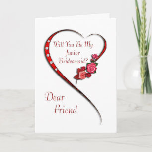Invitación El amigo, dama de honor menor del corazón que