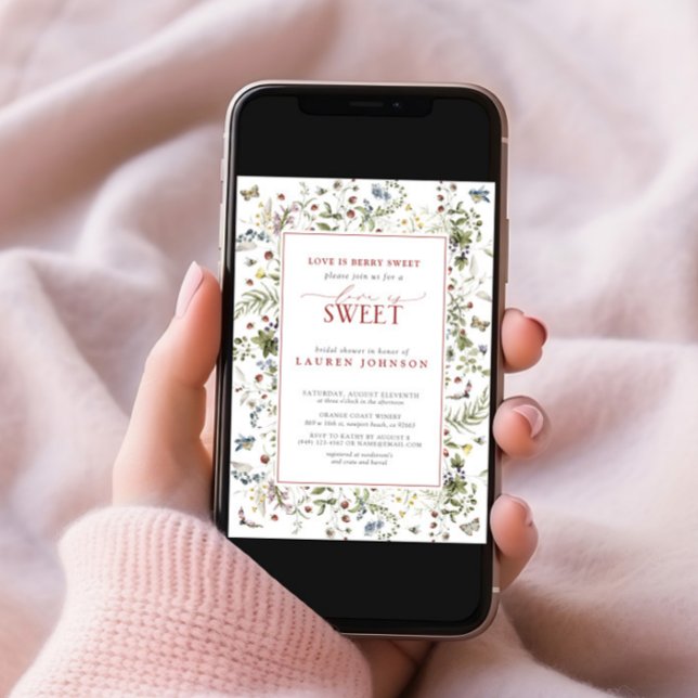 Invitación El Amor A La Fresa Es La Ducha De Novias Rojas Dul (Subido por el creador)