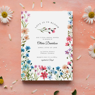 Invitación El amor a las flores silvestres en la ducha de nov