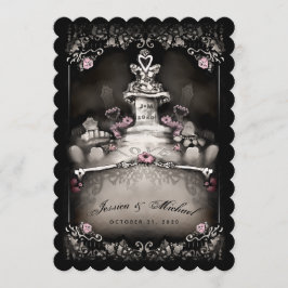 Invitación El amor al cementerio de Halloween "junto con" Bod