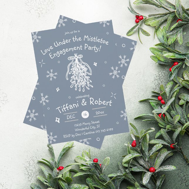 Invitación El amor bajo los garabatos del partido Mistletoe E (Subido por el creador)