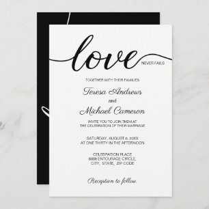 Invitación El amor Boda cristiano nunca falla