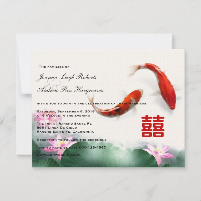 Invitación El amor circunda la boda doble de la felicidad del (Anverso)