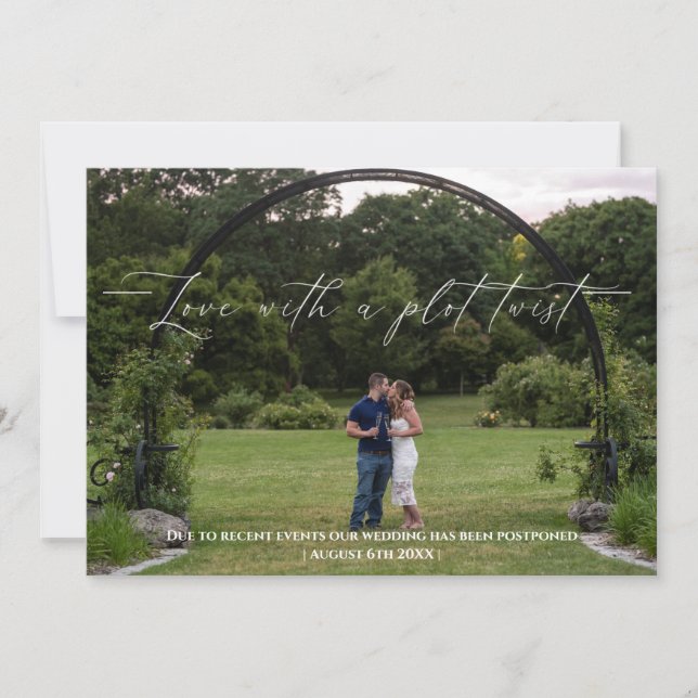 Invitación El Amor Con Un Giro De Gráfico Cambia La Fecha (Anverso)