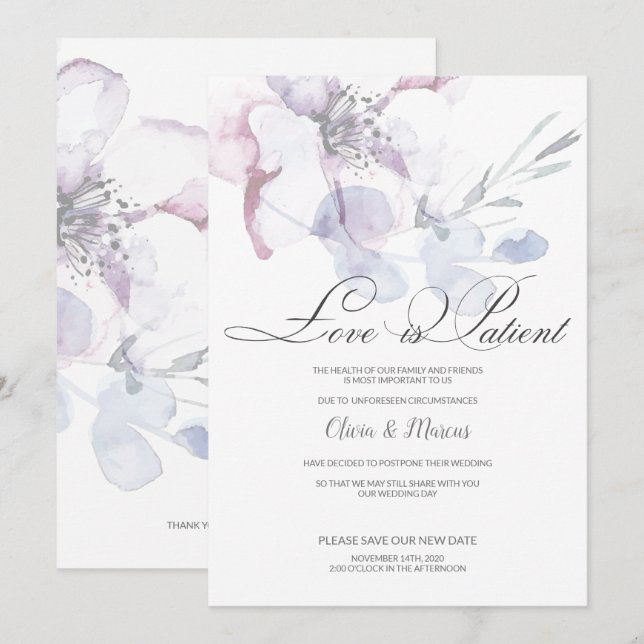 Invitación El amor de Apple Blossom es el aplazamiento del pa (Anverso / Reverso)