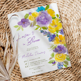 Invitación El amor de Boho en la flor lavanda floral ducha de