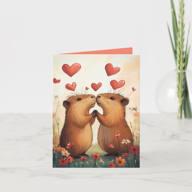 Invitación El amor de Capibara - Un momento romántico de prad (Anverso)