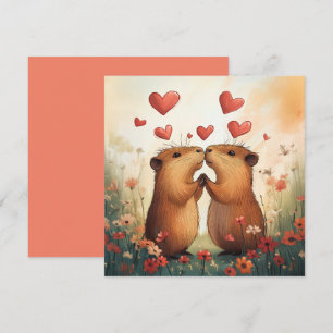 Invitación El amor de Capibara - Un momento romántico de prad