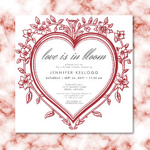 Invitación El amor de Chinoiserie vintage en la ducha de novi
