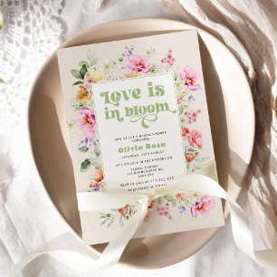 Invitación El amor de las flores silvestres está en la ducha 
