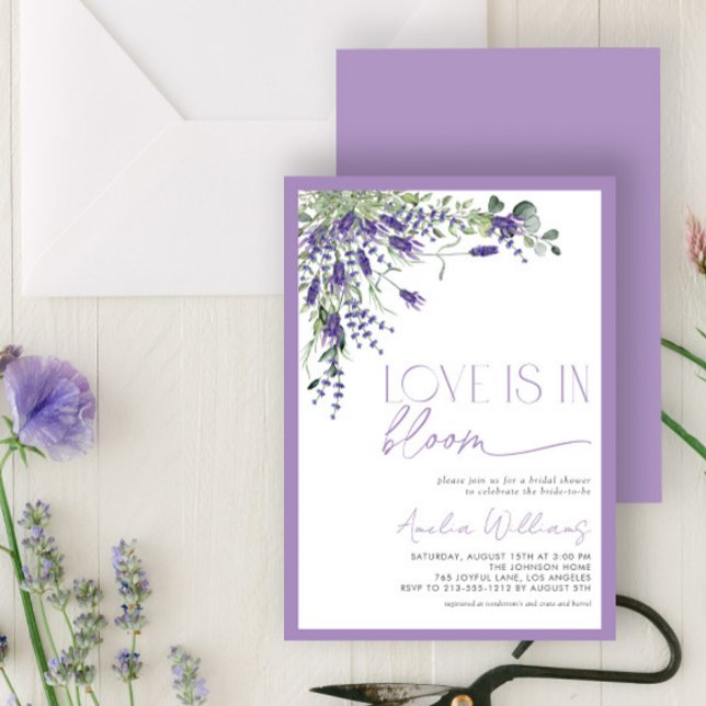 Invitación El amor de Lavender está en flor acuarela (Subido por el creador)