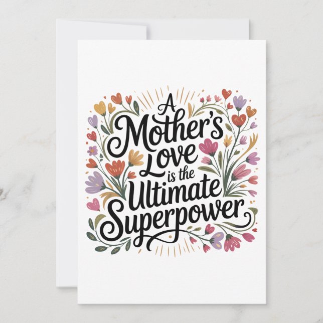 Invitación El amor de una madre es el superpoder definitivo (Anverso)