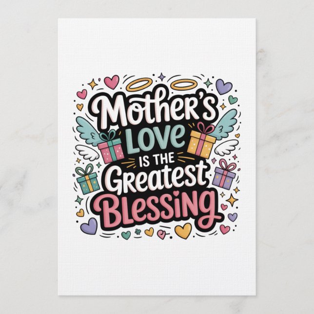 Invitación El amor de una madre es la mayor bendición (Anverso)