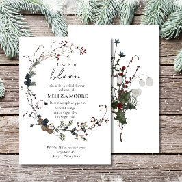 Invitación El Amor Del Boho Rústico Del Invierno Está En La D