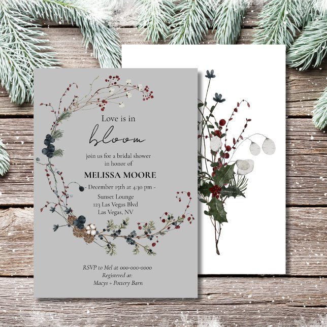 Invitación El Amor Del Boho Rústico Del Invierno Está En La D (Subido por el creador)