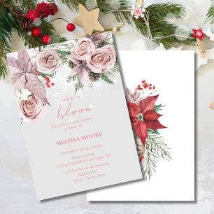 Invitación El Amor Del Invierno Está En La Poinsettia De La D