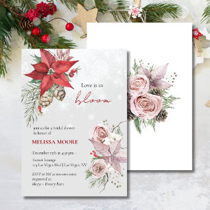 Invitación El Amor Del Invierno Está En La Poinsettia De La D