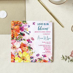 Invitación El amor del jardín está en floración, ducha de nov
