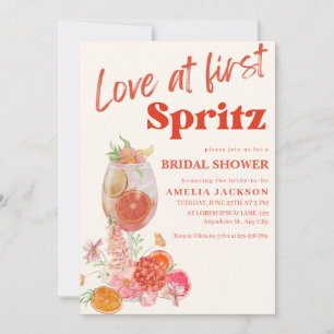 Invitación El amor del naranja Citrus en la primera ducha esp
